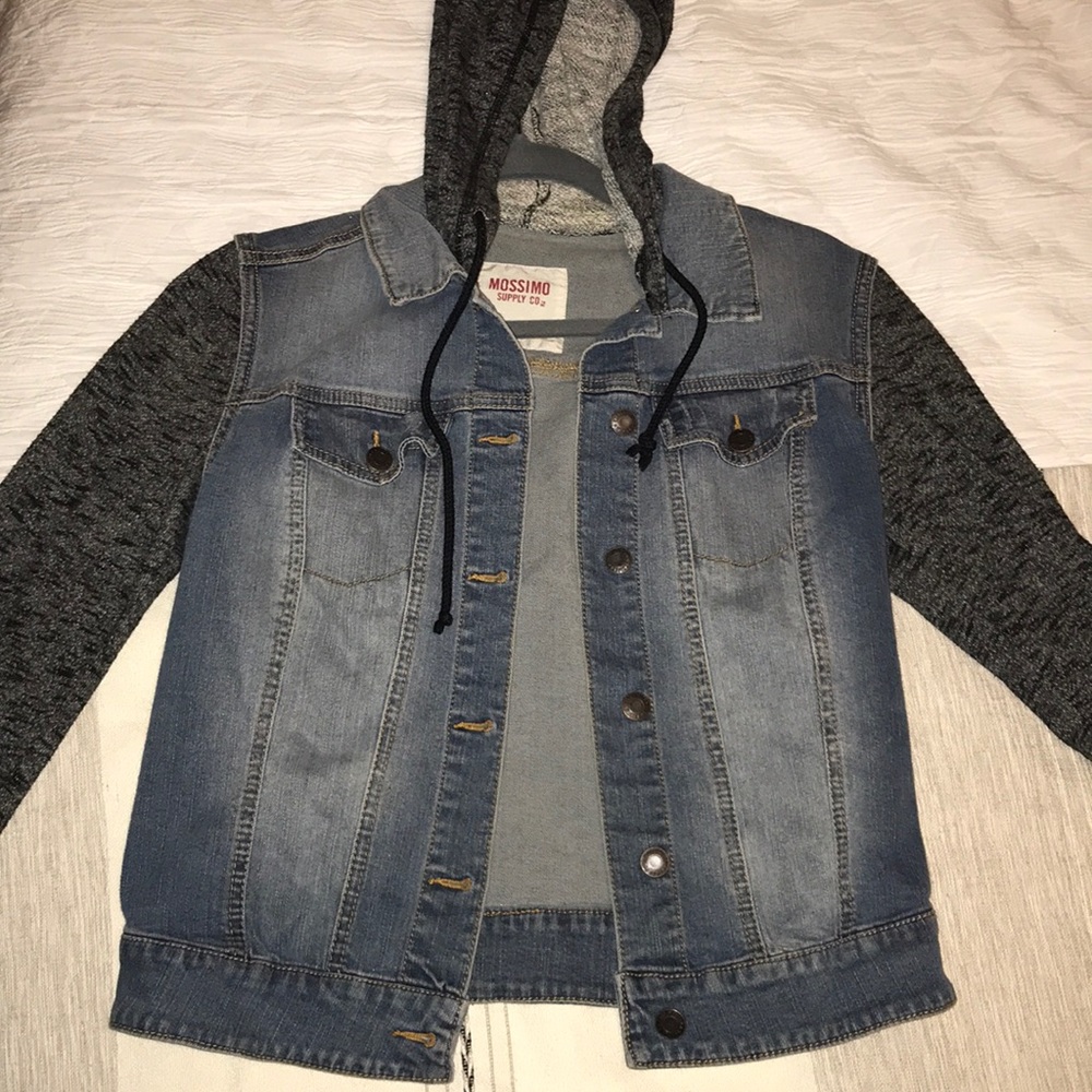 Target Knit Hooded Denim Jacket